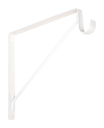 National Hardware 10-7/8" Shelf and Rod Bracket Steel White