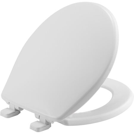 Bemis Slow Close Round White Plastic Toilet Seat