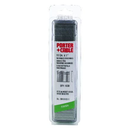 Porter Cable 1 in. 18 Ga. Straight Strip Galvanized Brad Nails 1,000 pk