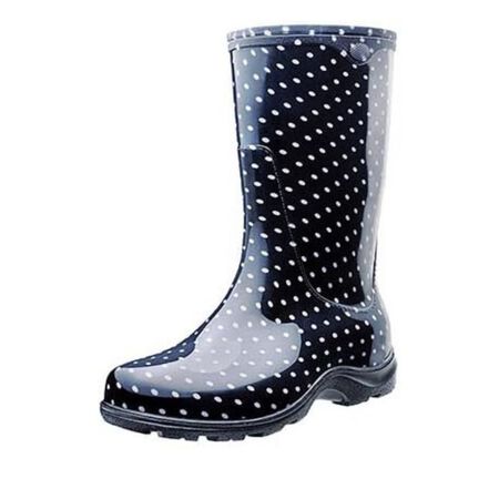 Sloggers Women's Garden/Rain Boots Black Polka Dot size 7 