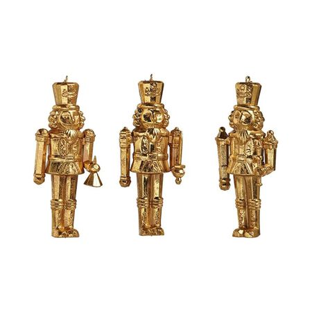 Raz 5 in. Gold Nutcracker Ornaments - Set of 3 Assorted