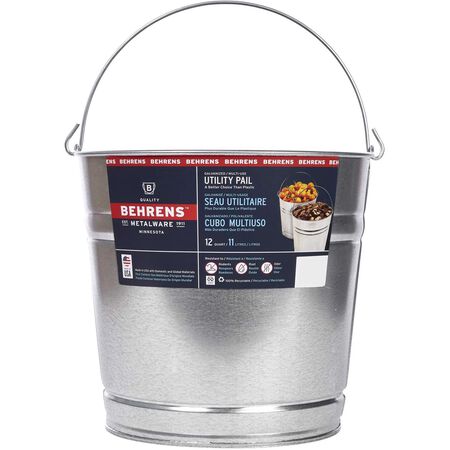Behrens 12 qt Galvanized Pail Gray