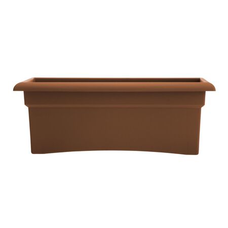 Bloem Terrabox 9.8 in. H X 11.7 in. W X 26.3 in. D Resin Veranda Planter Chocolate