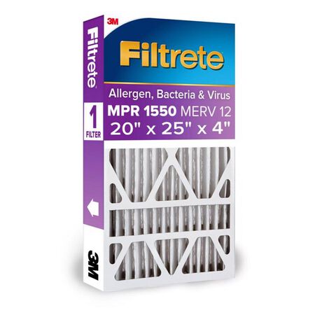 Filtrete 20 in. W X 25 in. H X 4 in. Polyester 12 MERV Pleated Allergen Air Filter 1 pk
