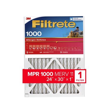 Filtrete 24 in. W X 30 in. H X 1 in. 1000 MPR Pleated Allergen Air Filter 1 pk