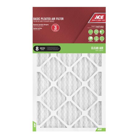 Ace 14 in. W X 24 in. H X 1 in. Synthetic 8 MERV Pleated Air Filter 1 pk