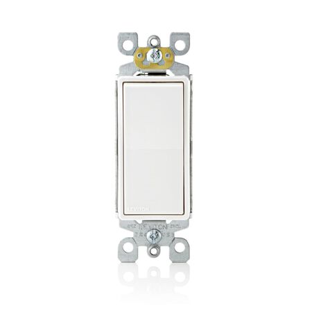 Leviton 15 amps Single Pole Antimicrobial Treated Rocker AC Quiet Switch White 5 pk