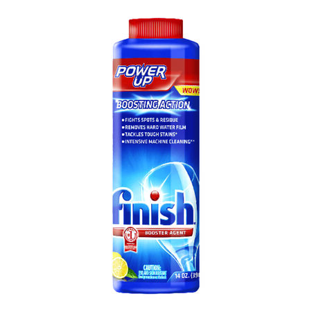 Finish Power Up Lemon Scent Powder Dishwasher Booster 14 Oz