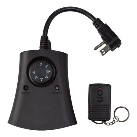 Woods Outdoor 3 Outlet Photocell Timer 125 V Black