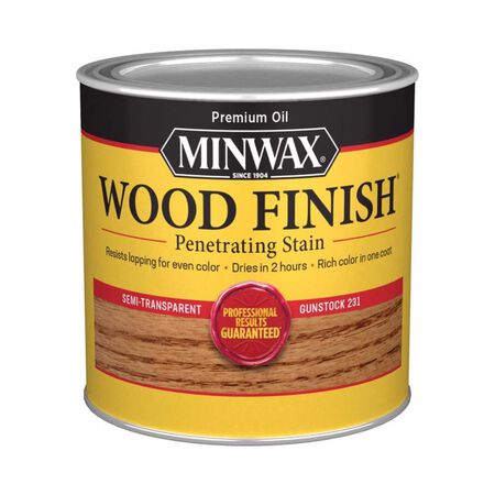 Minwax Wood Finish Semi-Transparent Gunstock Oil-Based Penetrating Wood Stain 1/2 pt