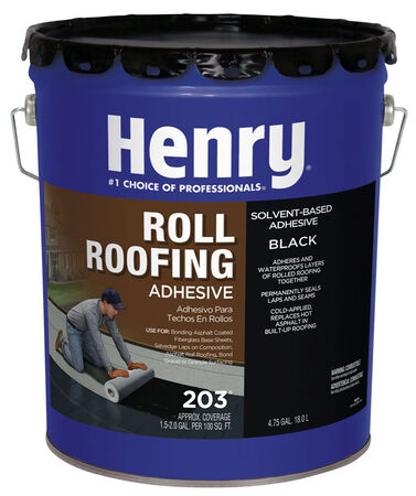 Henry Solvent Based Cold-Ap Roof And Lap Adhesive 4-3/4 gal. Black