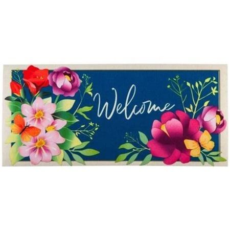 Evergreen Home & Garden Summer Floral Switch Mat Rubber Butterfly Flower Sassafras