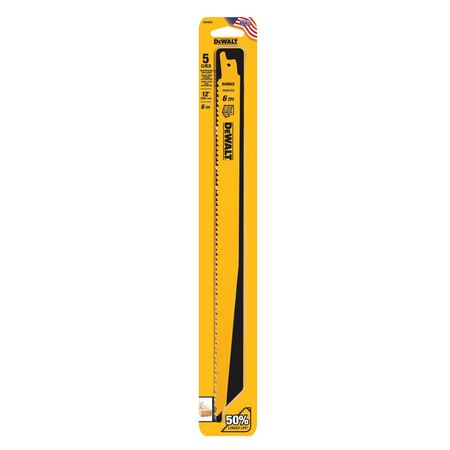 DEWALT 12 in. Bi-Metal Reciprocating Saw Blade 6 TPI 5 pk