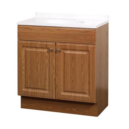 Zenna Home Single Oak Bathroom Vanity 30 in. W X 18 in. D X 35 in. H