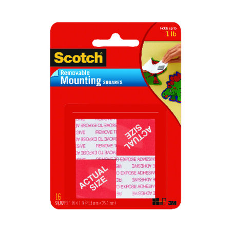 Scotch Double Sided 1 in. W X 1 in. L Mounting Squares White