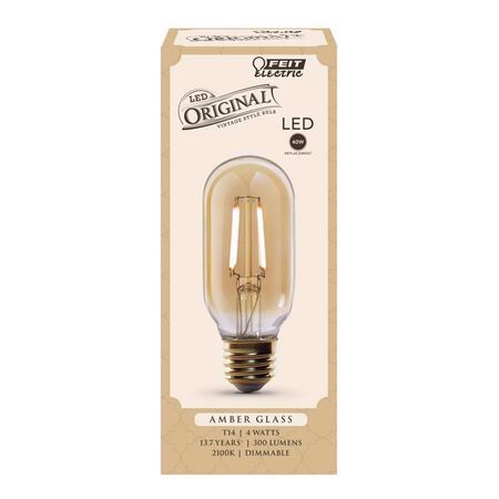 Feit T14 E26 (Medium) LED Bulb Amber Soft White 40 Watt Equivalence 1 pk