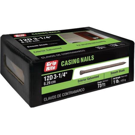 Grip-Rite 12D Hot-Galvanized Steel Casing Nails (1 lb. pack)