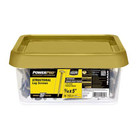 Power Pro 5/16-in x 5-in Epoxy Exterior Structural wood screws 175 Pieces