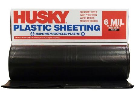 Berry Plastics Film-Gard Plastic Sheeting 6 Mil x 20in. W x 100' L Polyethylene Black