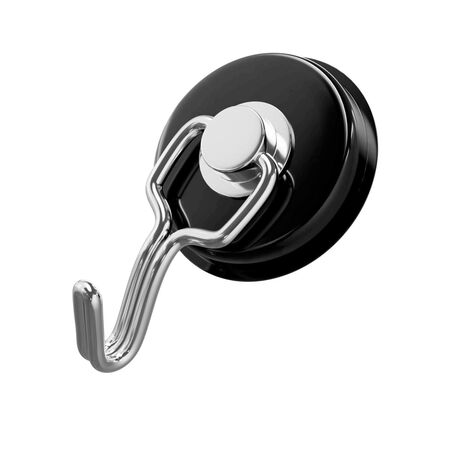 Magnet Source.29 in. L X 1.5 in. W Black Rotating Magnetic Hook 65 lb. pull 1 pc