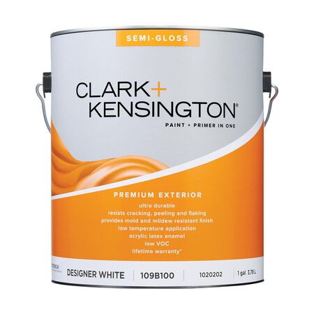 Clark+Kensington Semi-Gloss Designer White House & Trim Paint & Primer Exterior 1 Gallon