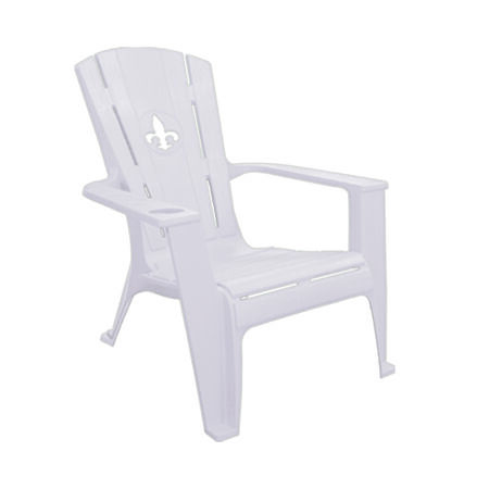 White Adirondack Chair with Fleur De Lis