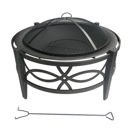 Living Accents 35in. W Steel Round Wood Fire Pit