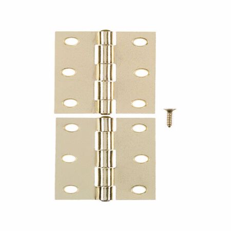 Ace 2 in. W X 3 in. L Bright Brass Brass Narrow Hinge 2 pk