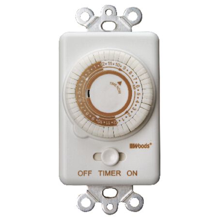 Woods Indoor Wall Switch Timer 125 V White