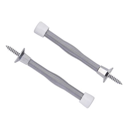 Ace 3 in. W Metal Chrome Silver Spring Door Stop Mounts to door and wall 0 in.