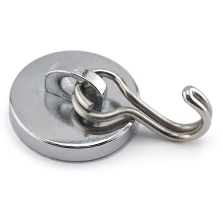 Magnet Source.225 in. L X 1.125 in. W Silver Magnetic Hook 40 lb. pull 1 pc