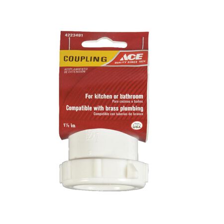 Ace 1-1/2 in. Slip in. X 1-1/2 in. D Slip Plastic Coupling 1 pk