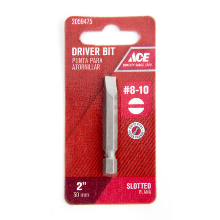 Ace Slotted #8-10 X 2 in. L Driver Bit S2 Tool Steel 1 pc
