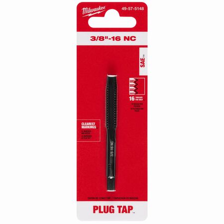 Milwaukee SAE 3/8-16 NC Straight Flute Plug Tap