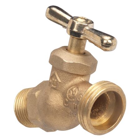 Homewerks 1/2 in. MIP X 3/4 in. MHT Brass No-Kink Hose Bibb