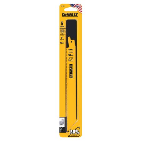 DEWALT 8 in. Bi-Metal Reciprocating Saw Blade 18 TPI 5 pk