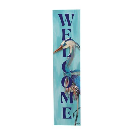 Evergreen Seaside Retreat Porch Leaner, Welcome Heron 46 in.H