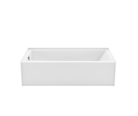 MAAX Jaxi 31.5" x 60" White Acrylic Rectangular Right Drain Alcove Soaking Bathtub