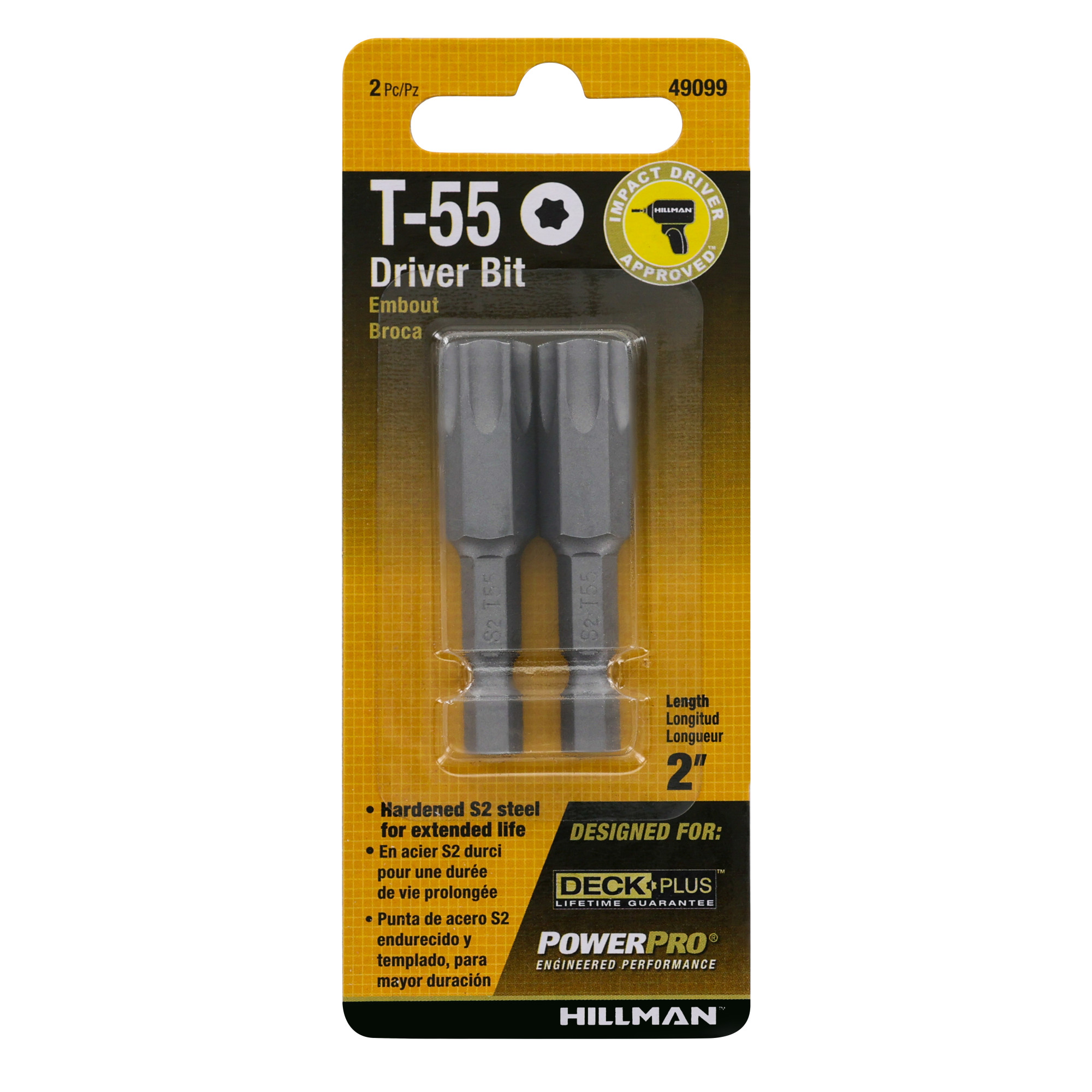 Hillman T55 Star Driver Bit (2 in.) - 2 pc