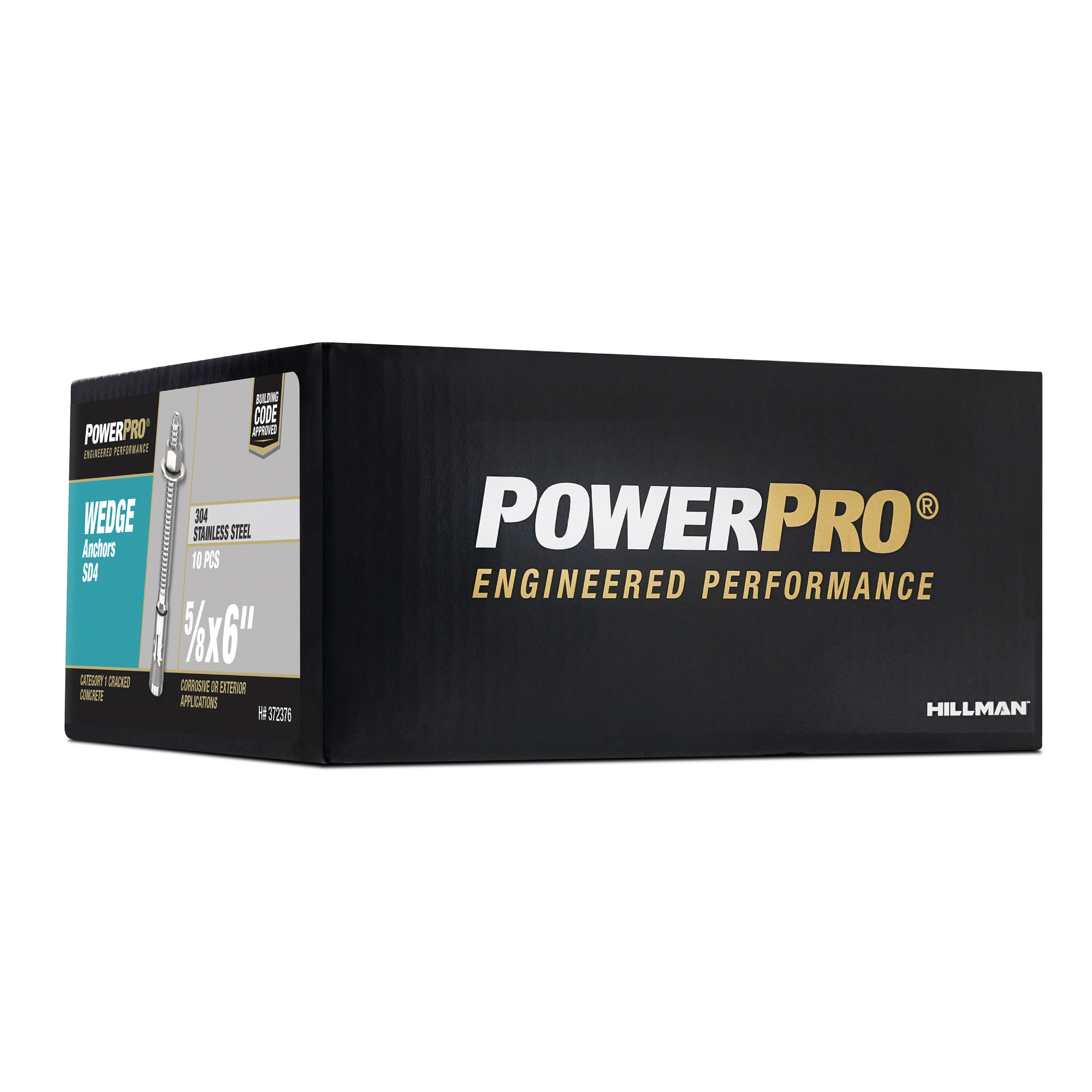 Power Pro SD4 304 Stainless Steel Wedge Anchors (5/8 in. x 6 in.) - 10 pc