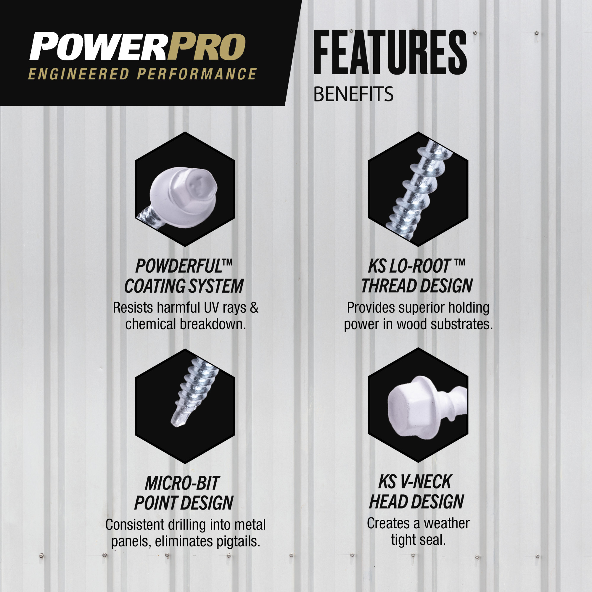 Power Pro White Self Drilling Metal-to-Wood Roofing Screws (#10 x 1-1/2 in.)-250 pc