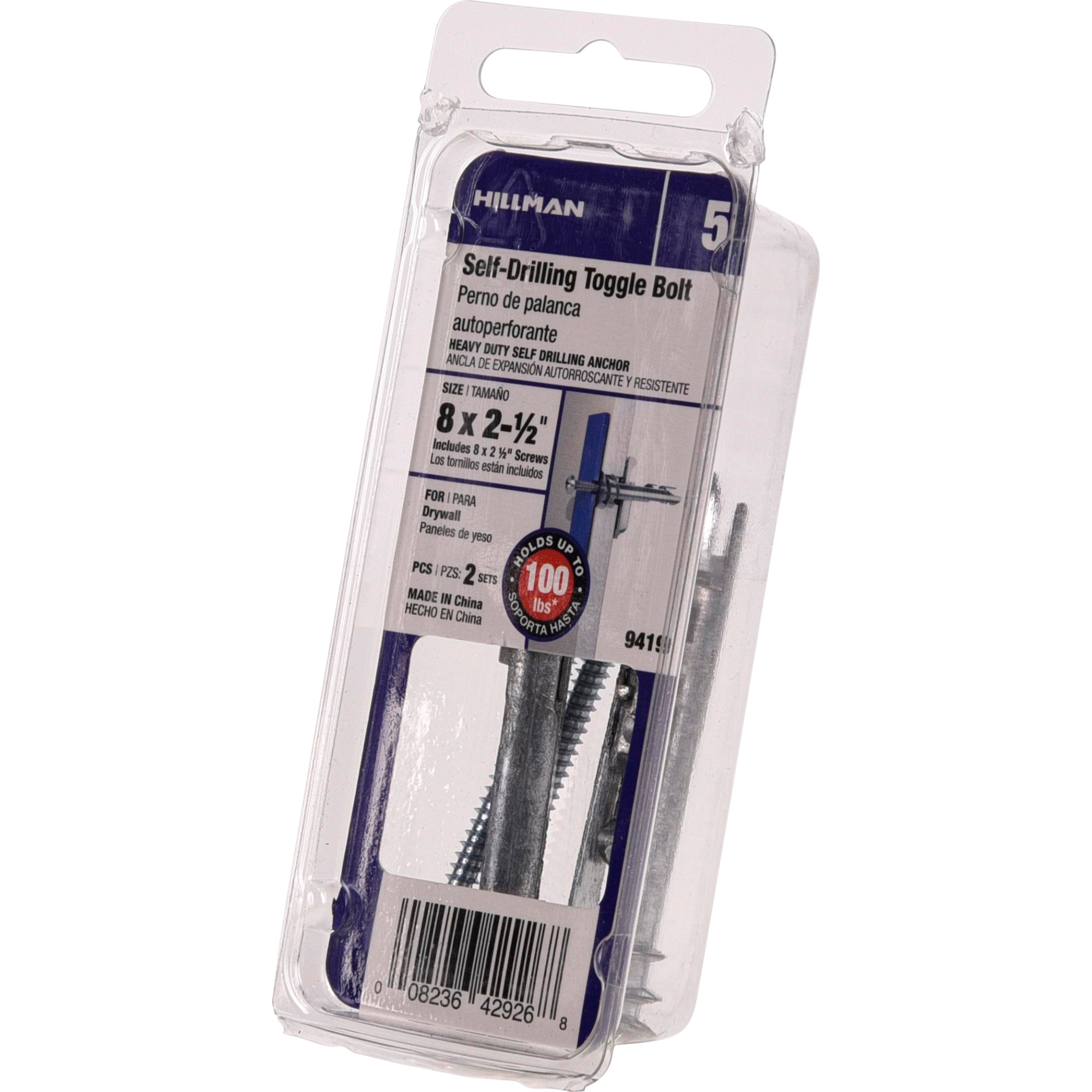 Hillman Self-Drilling Toggle Bolts w/#8 x 2-1/2 in. Screws - 2 pc