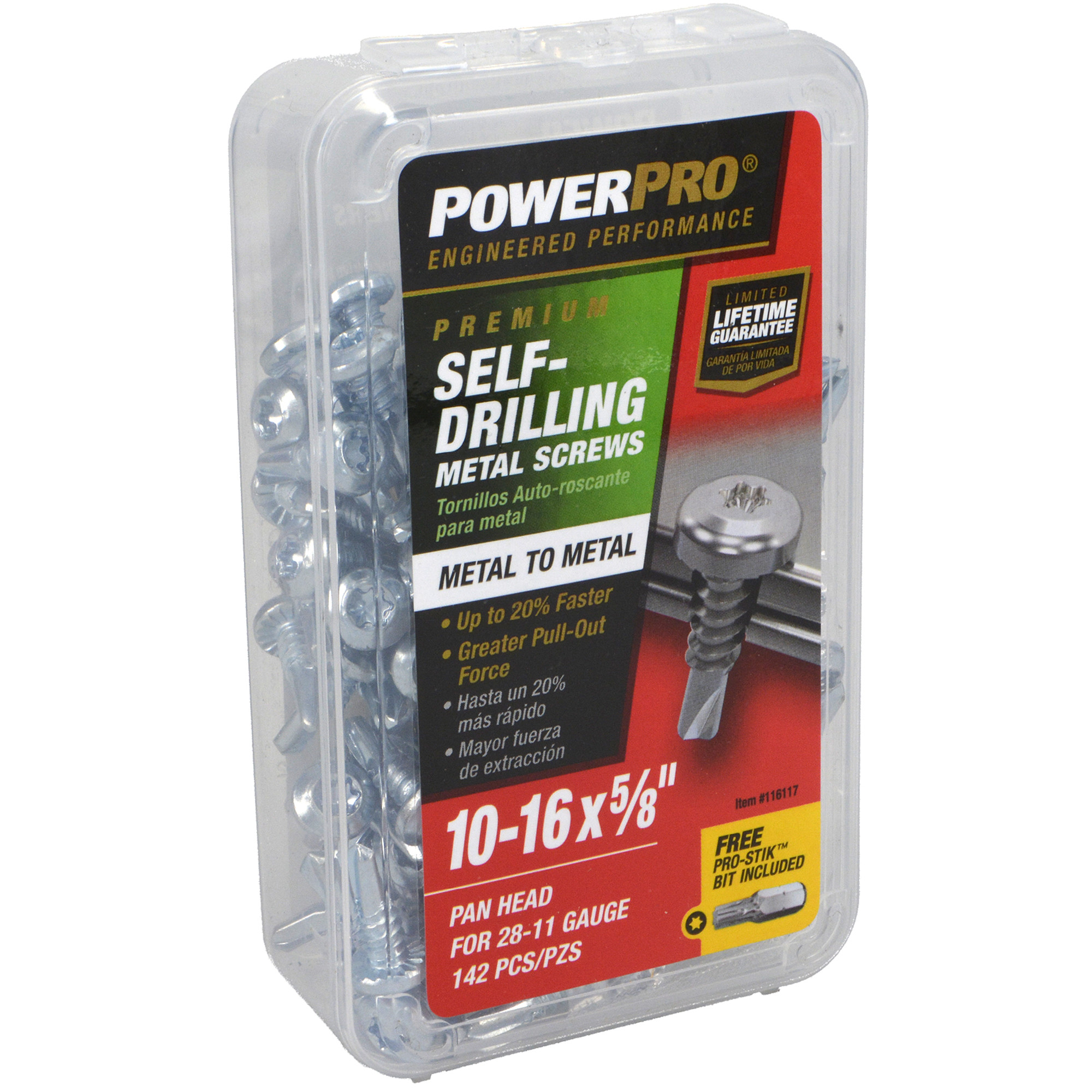Power Pro Premium Zinc Sheet Metal Self-Drilling Screws (#10-32 x 5/8 in.) - 142 pc