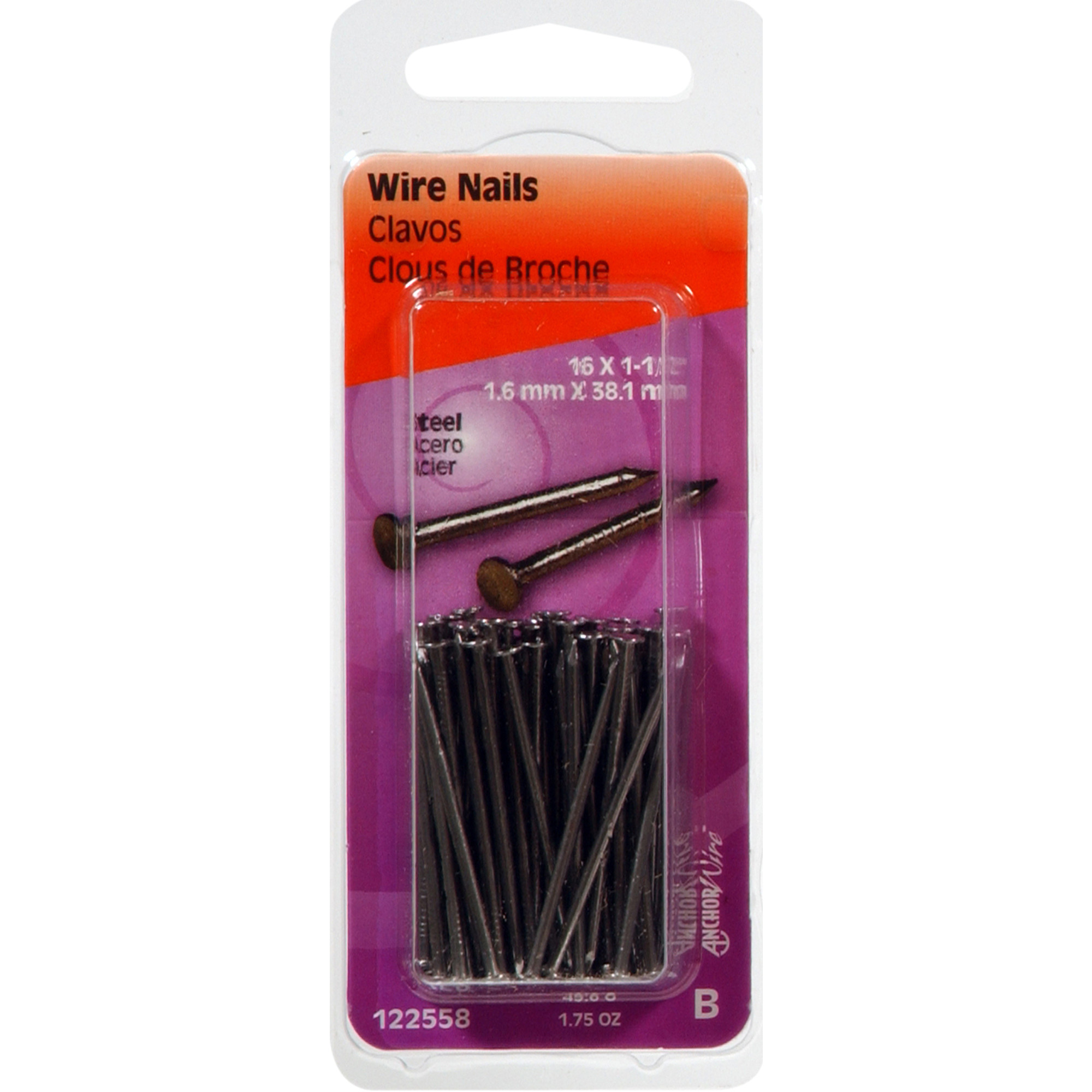 Anchor Wire Bright Wire Nails (1-1/2 in. x 16GA) - 1.75 oz.
