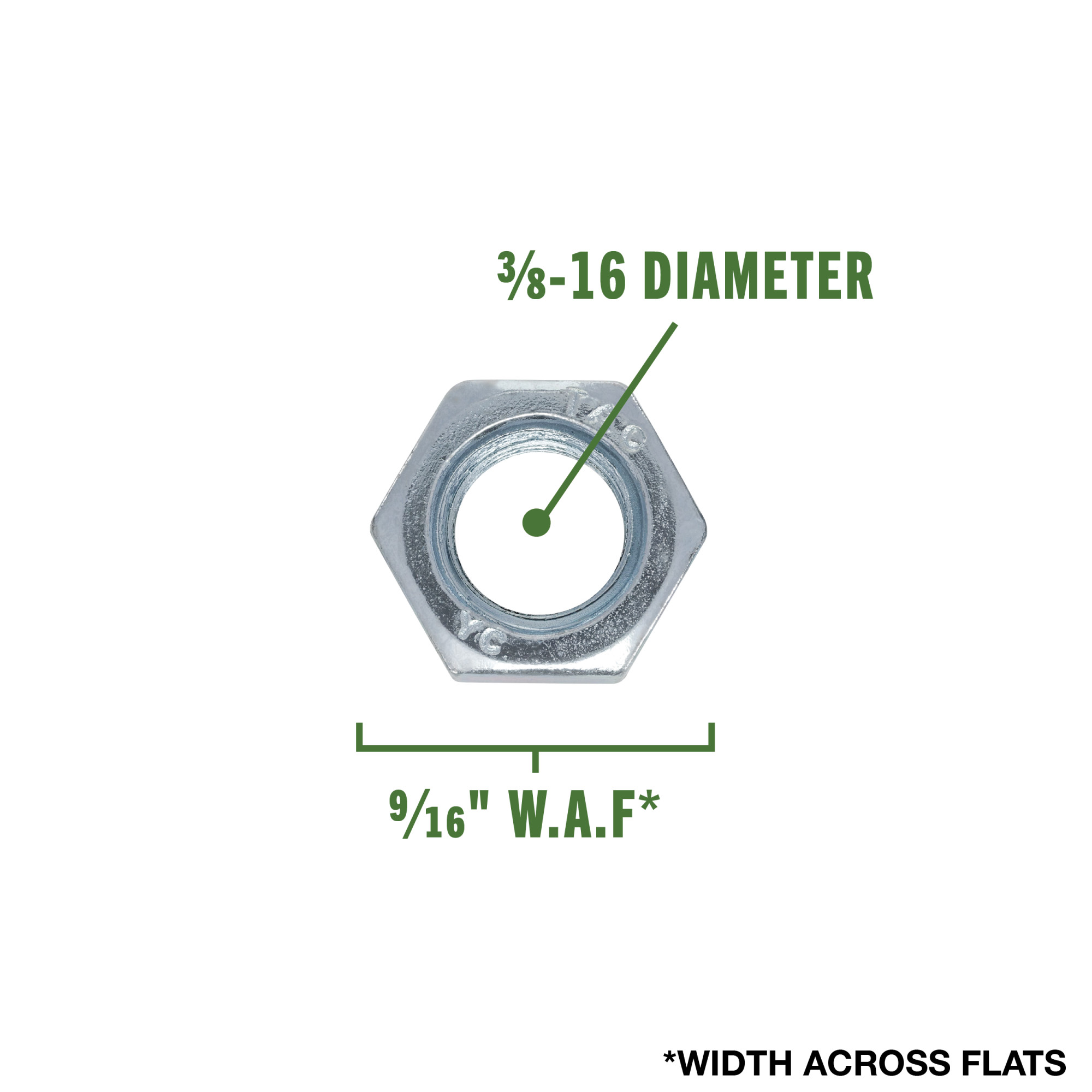 Hillman Coarse Thread Hex Nuts 3/8 in.-16
