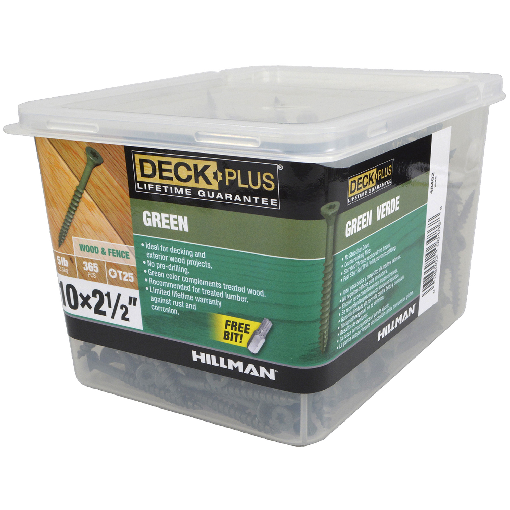 Deck Plus Green Deck Screws (#10 x 2-1/2 in.)