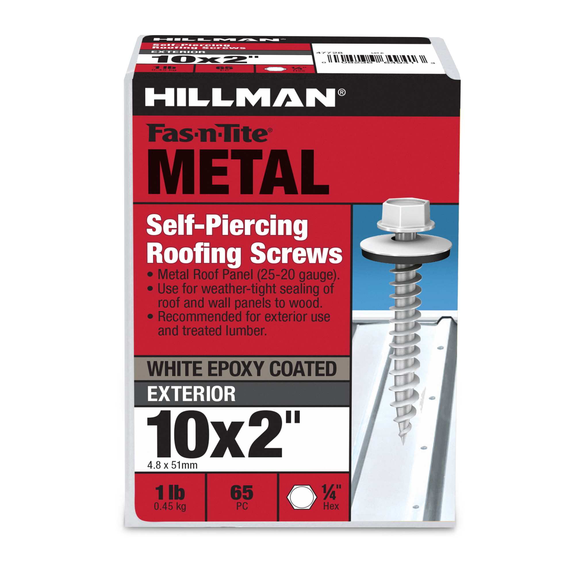 Hillman White Painted Self-Piercing Sheeter (#10 x 1-1/2 in.)