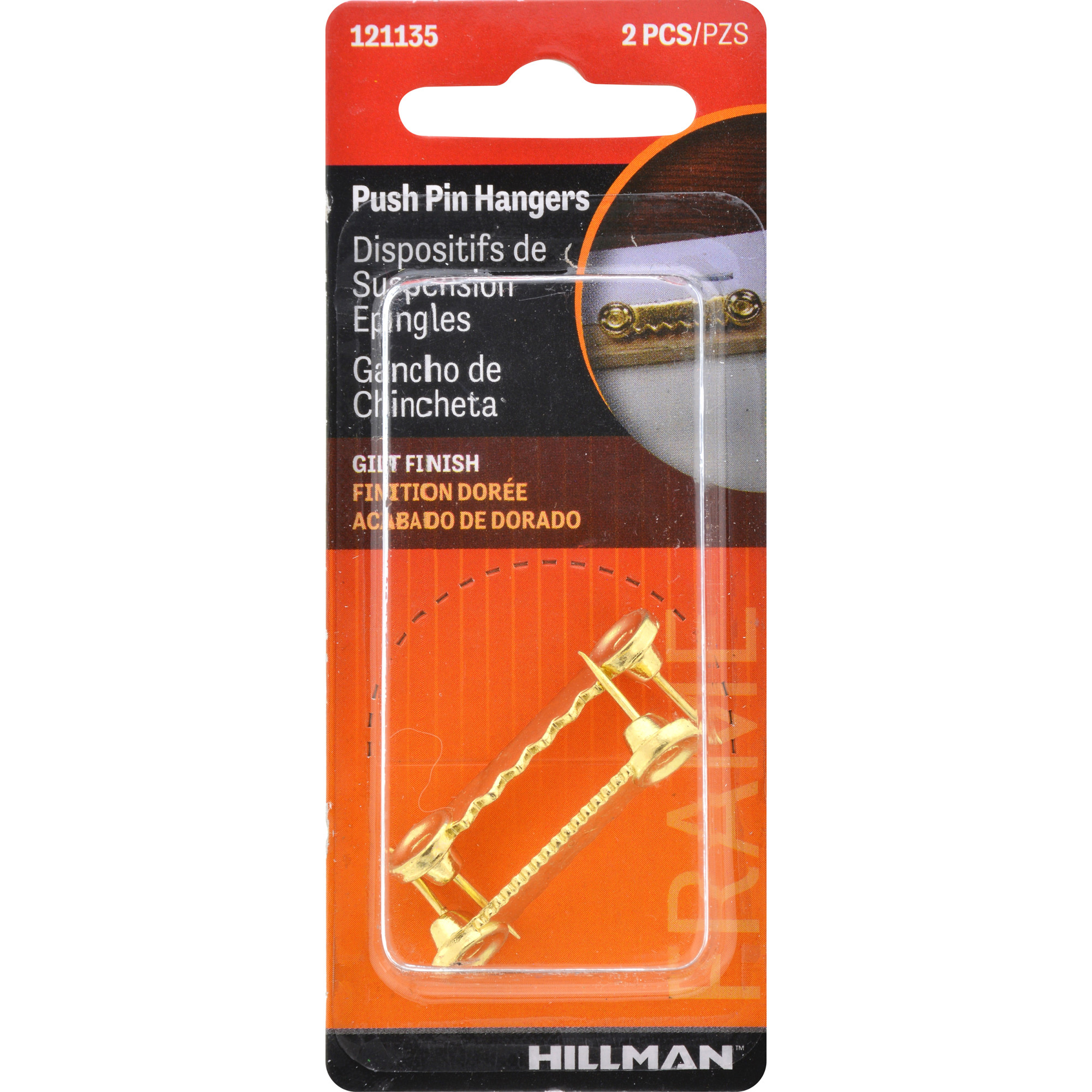 Hillman Small Push-in Sawtooth Hangers 2 Pack