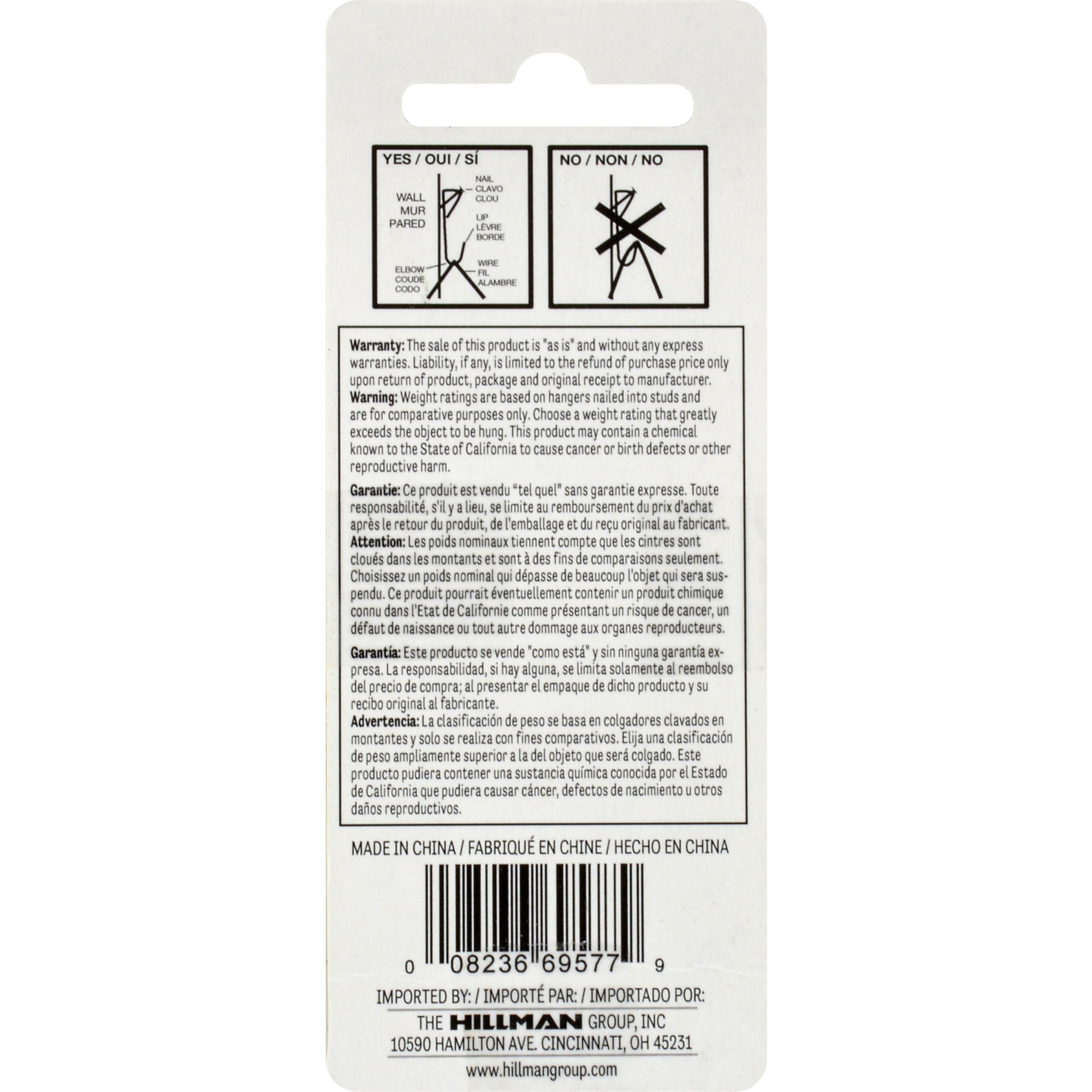 Hillman Conventional Picture Hangers Brass 20lb 8 Pack
