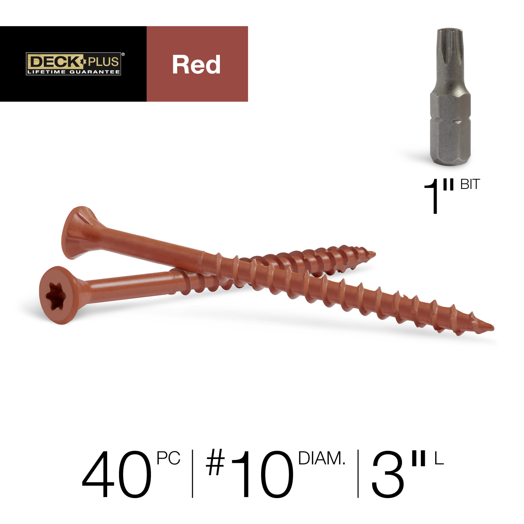 Deck Plus Red Deck Screws (#10 x 3 in.)